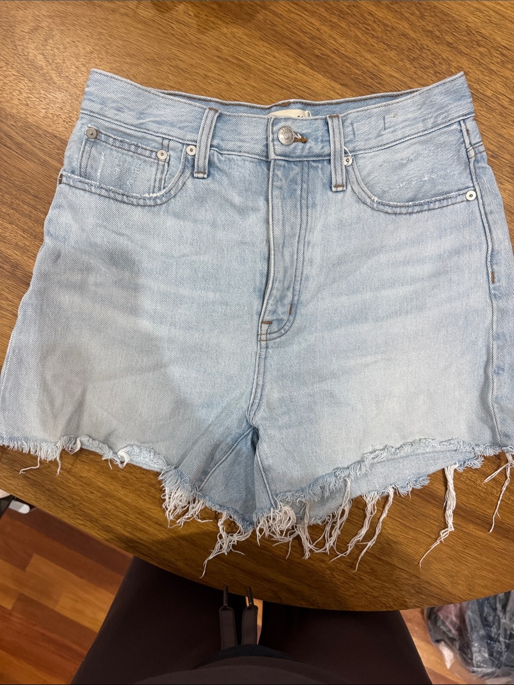Madewell Light Wash Momjean Denim Short